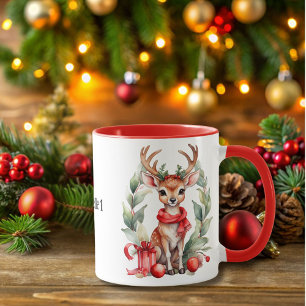 Caneca Vestido de Natal com Mug de Café Vermelho