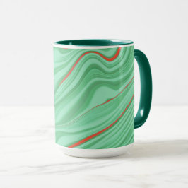 Caneca Vestuário em curvas com tons verdes claros de ment