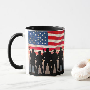 Caneca Veterano Hero Soldier 4 de julho Dia da Independên