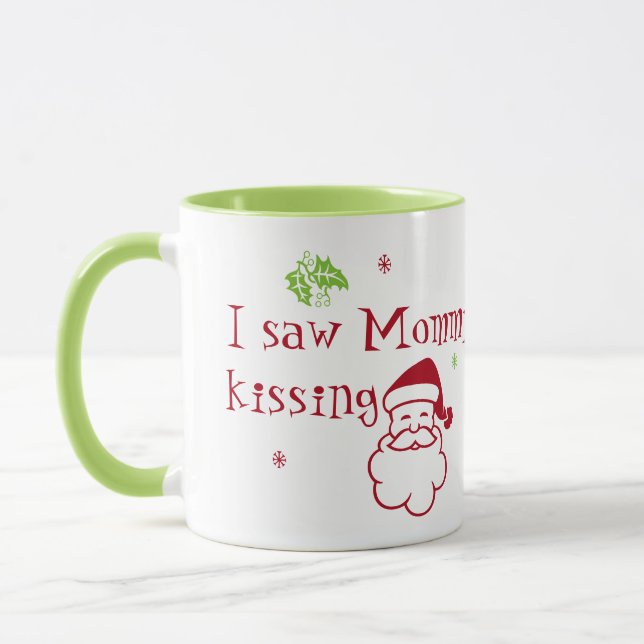 Caneca Vi Mamães Beijando Santa Claus Mug (Esquerda)