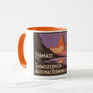 Caneca Viagem Antiga, Montanha Matterhorn na Suíça