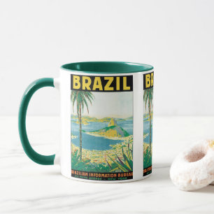Caneca Viagem Antiga Rio de Janeiro Brasil Praia Costeira