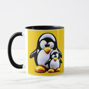 Caneca Viagem da Família de Pinguins