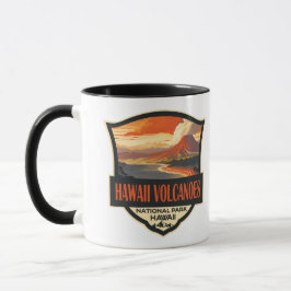 Caneca Viagem da Ilustração do Parque Nacional dos Vulcõe
