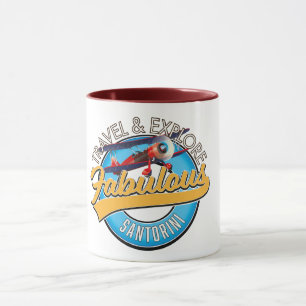 Caneca Viagem & Explore a Fabulosa Santorini