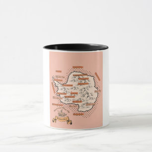 Caneca Viagem mapa ilustrado Antártico