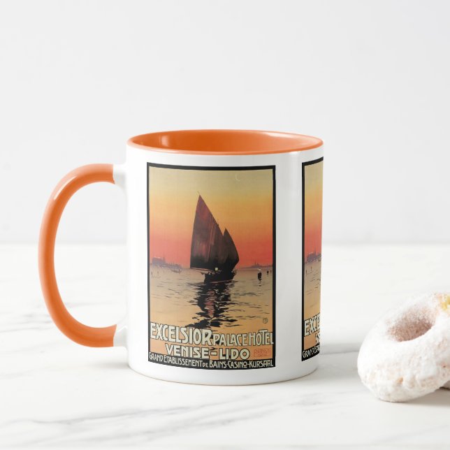 Caneca Viagens Antigas, Barcos no Excelsior Palace Veneza (Com Donut)