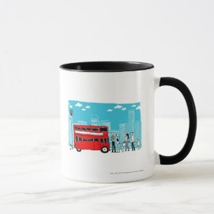 Caneca Viagens ao trabalho que esperam no paragem do