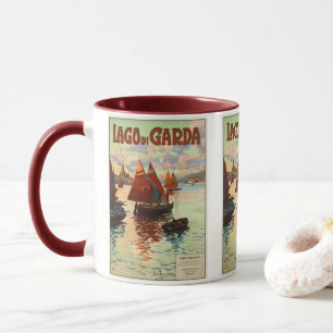 Caneca Viagens vintage, Lago di Garda, Lago Garda, Itália