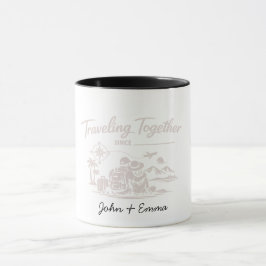 Caneca Viajando Juntos Desde [Ano] – Casal Personalizado