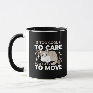 Caneca Vibes relaxadas e preguiçosas para Design de gatin