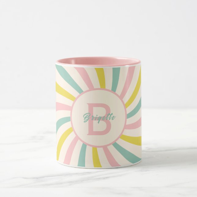 Caneca 'Víblias de pirulito', espiral retro pastel (Centro)