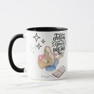 Caneca Vibração de garota de guitarra