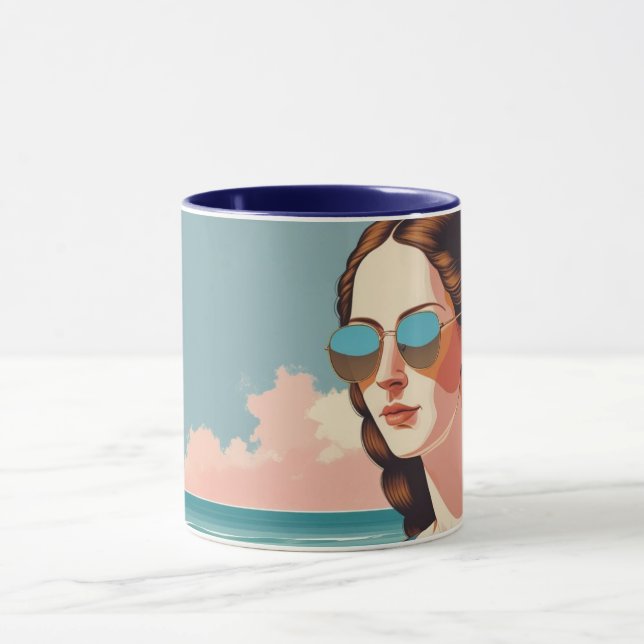 Caneca Vibrações de Férias com Mona Lisa (Centro)