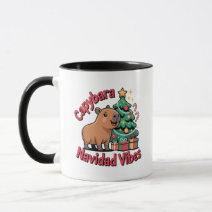 Caneca Vibrações de Natal do Capivara Humor de Feriado