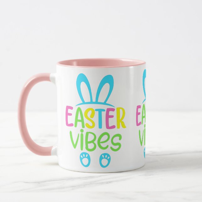 Caneca Vibrações de Páscoa Pastel (Esquerda)