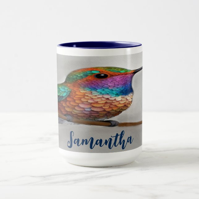 Caneca Vibrant Allen’s Hummingbird Painting (Centro)