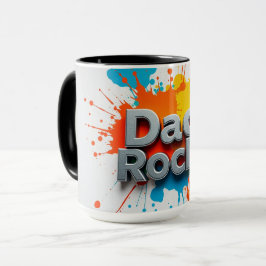 Caneca Vibrant Dad Rocks Splash Coffee Mug | Customizable