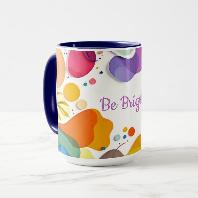 Caneca Vibrant Organic Shapes Modern Abstract Art (Frente Esquerda)