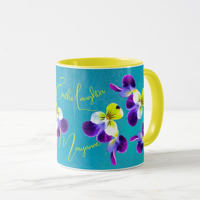 Caneca Vibrante Johnny Salta-se Rindo Violas (Frente Esquerda)