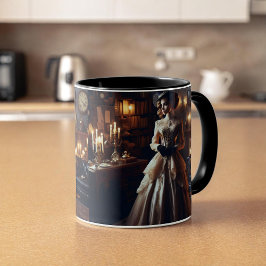 Caneca Victorian Vintage Mysterious Elegant Woman 