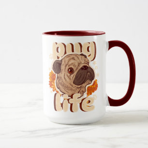 Caneca Vida de pug para amantes de pug