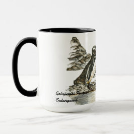 Caneca Vida do oceano Galápagos Pinguins Cores de água
