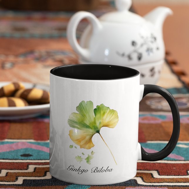 Caneca Vida Herbal: Ginkgo Biloba personalizável (Criador carregado)