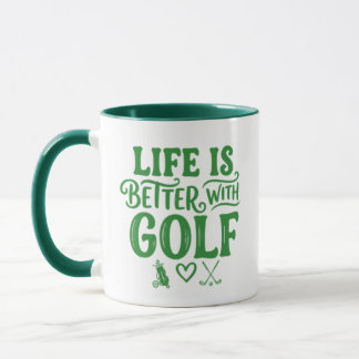 Caneca Vida Melhor Com Golfe - Presente Engraçado