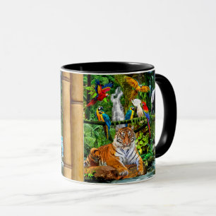 CANECA VIDA SELVAGEM NA FLORESTA TROPICAL