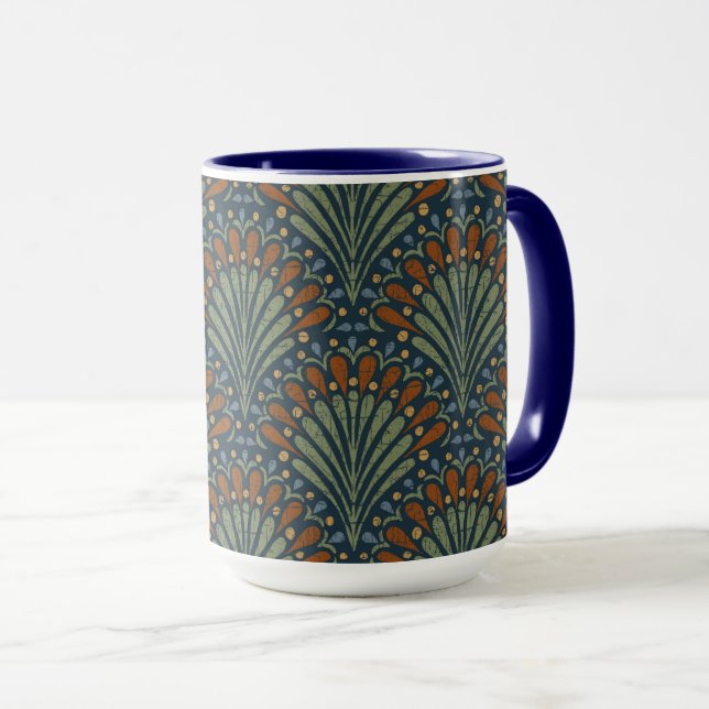 Caneca Vidraça Boêmia, Ventilador, Azeite, Ferrugem, Azul (Frente Esquerda)