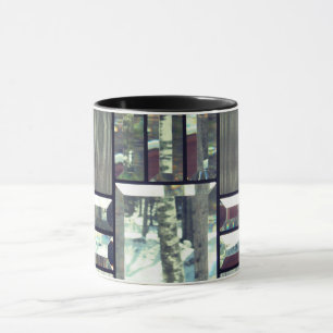 Caneca Vidro biselado com aparência metálica cinza pratea