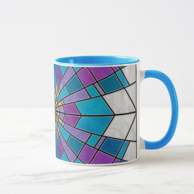 Caneca Vidro de Mancha Azul e Roxo (Direita)