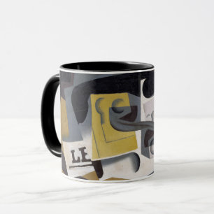 Caneca Vidro e Jornal, 1917 (óleo na madeira compensada)