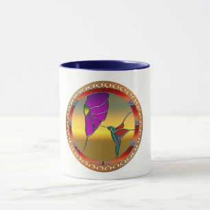 Caneca Vidro Estreito Turquesa Hummingbird