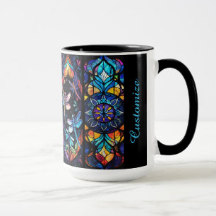 Caneca Vidro Pintado Personalizado E Libélulas