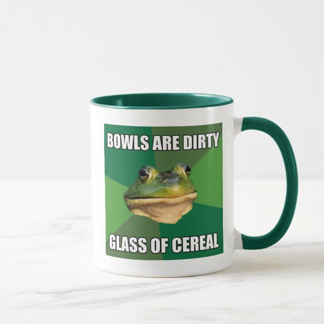 Caneca Vidro sujo do sapo do solteiro do cereal (Direita)