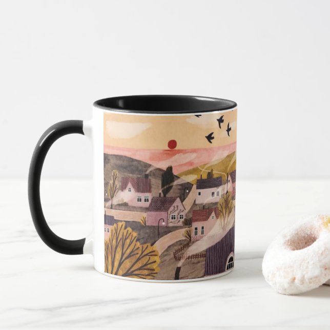 Caneca Vila do Pôr do Sol Caprichosa (Com Donut)