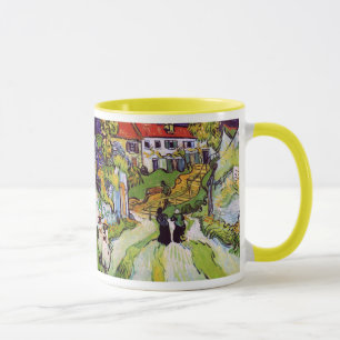 Caneca Village Street Auvers Steps Figures Van Gogh Fine