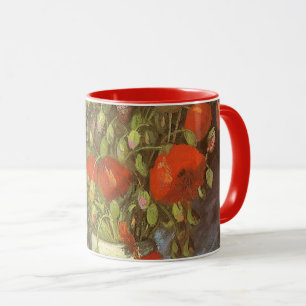 Caneca Vincent van Gogh Ainda Vase Vida com Poppies Verme