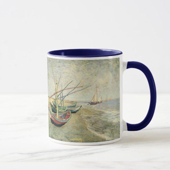 Caneca Vincent van Gogh - Barcos de Pesca na Praia (Direita)