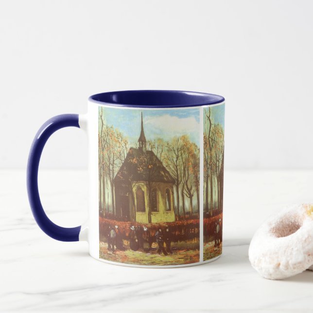 Caneca Vincent van Gogh - Capela em Nuenen, Fieis (Com Donut)