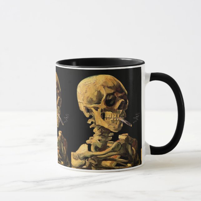 Caneca Vincent Van Gogh - Caveira Com Cigarro Aceso (Direita)