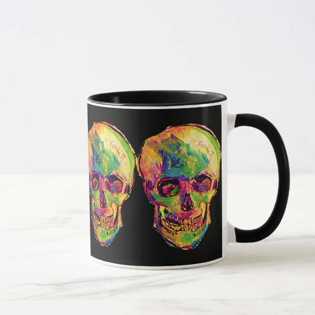 Caneca Vincent Van Gogh - Caveira de Halloween Pop Art (Direita)