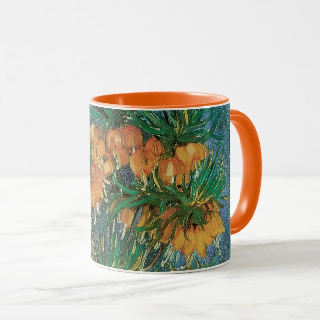 Caneca Vincent van Gogh - Fritillárias em um Vaso de Cobr (Frente Esquerda)