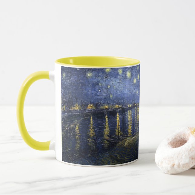 Caneca Vincent Van Gogh - Noite estelar sobre Rhone (Com Donut)
