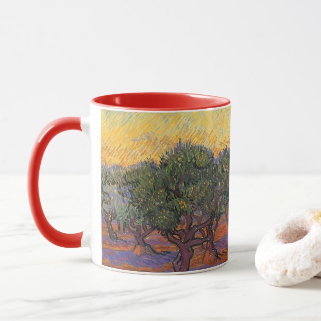 Caneca Vincent van Gogh - Olival, Céu Laranja (Com Donut)