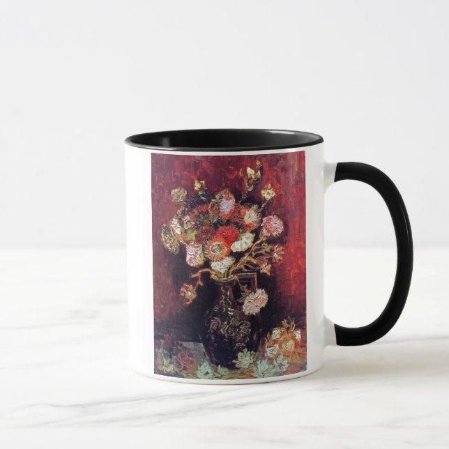 Caneca Vincent Van Gogh - Vaso Com Ásteres E Flox (Direita)