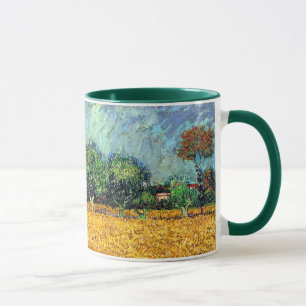 Caneca Vincent van Gogh - vista de Arles com íris