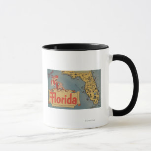 Caneca Vindo ao mapa de Florida do estado, menina